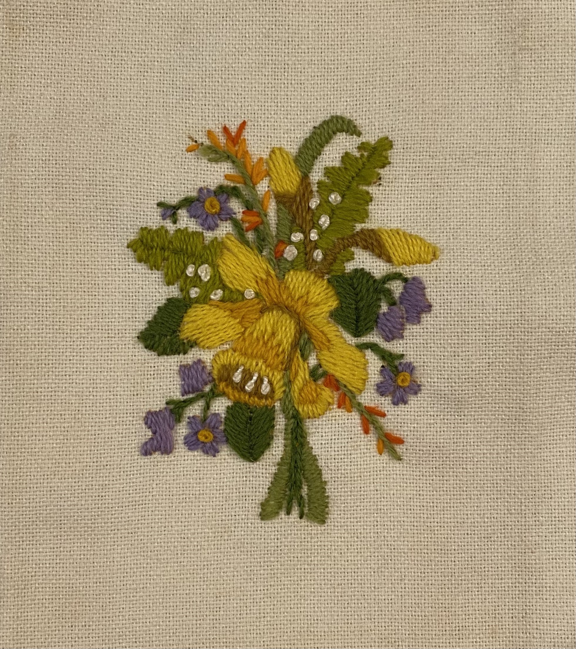 Small Embroidered Spring Bouquet