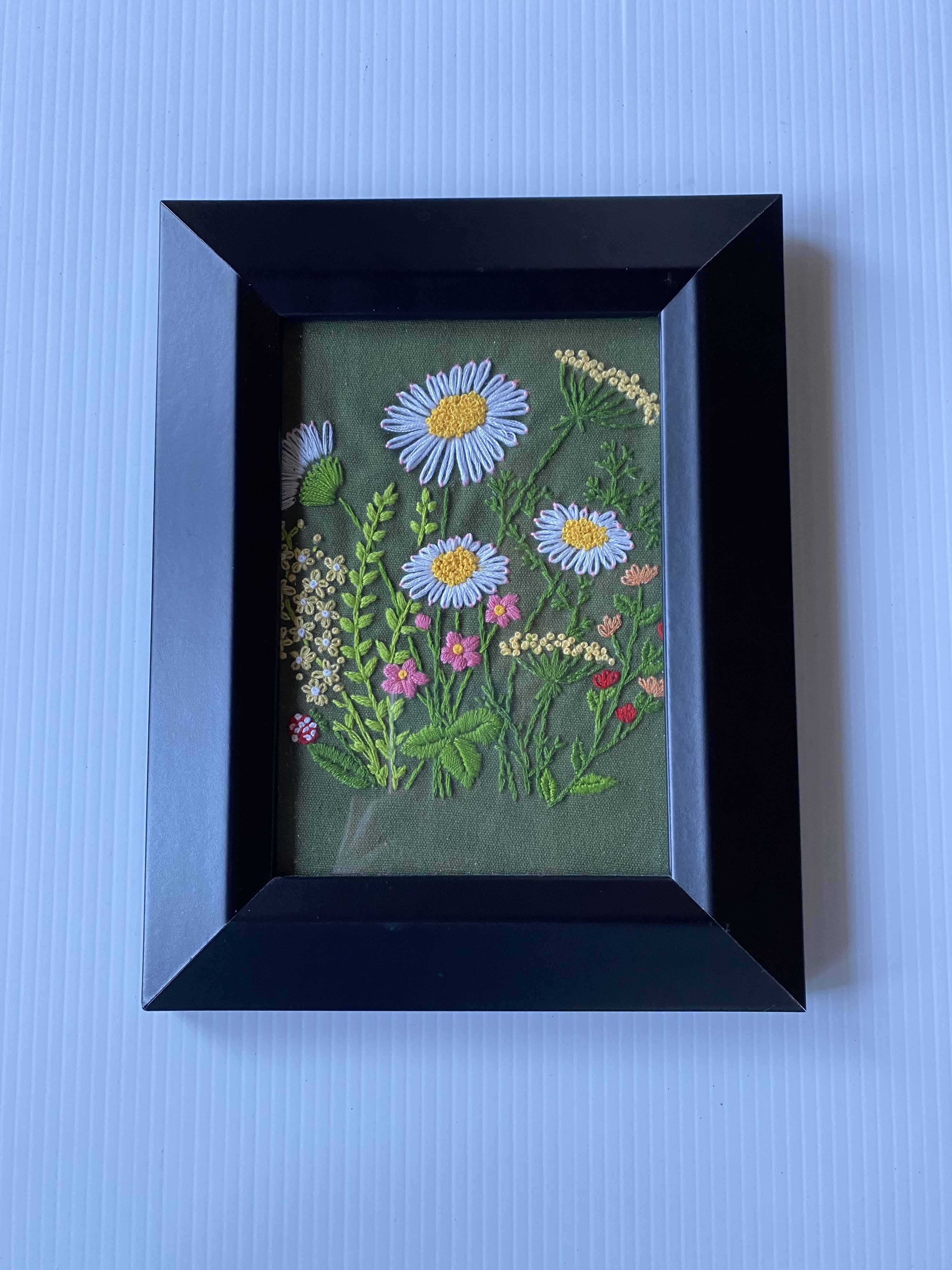 Embroidered Floral Scene